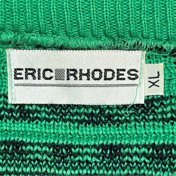 Vintage Eric Rhodes Sweater Mens Size XL Green Crew Neck Long Sleeve Pullover - Picture 4 of 9